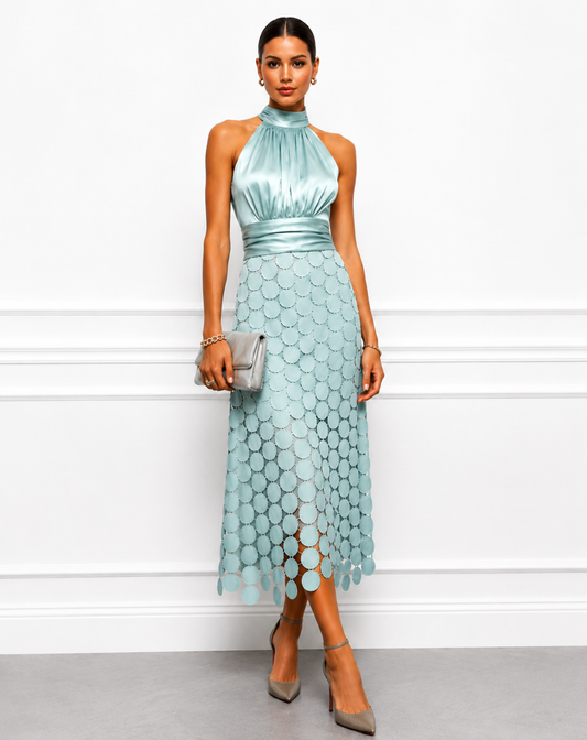 Kateline - Luxe Halter Midi Dress