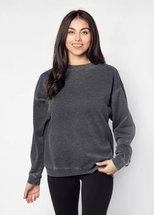 Chicka-d Campus Crew Sweatshirt Pullover Charcoal