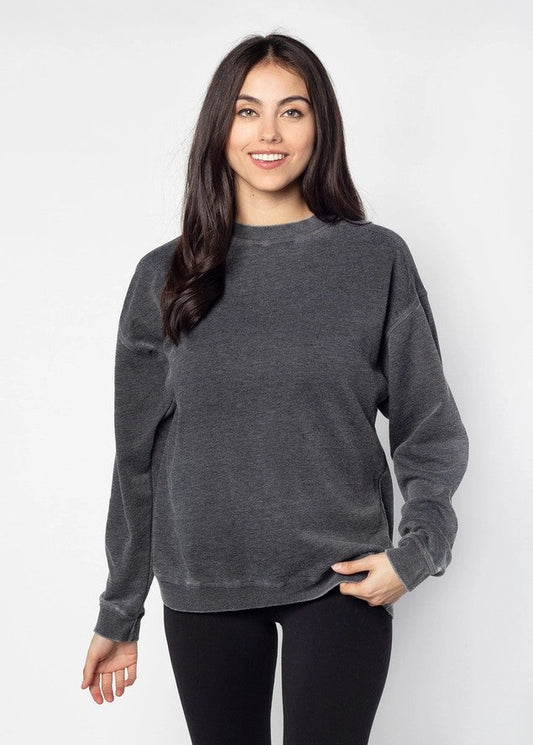 Chicka-d Campus Crew Sweatshirt Pullover Charcoal