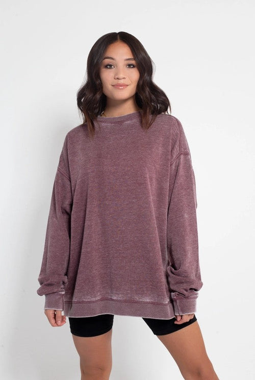 Chicka-d Campus Crew Sweatshirt Pullover Maroon