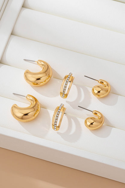 Chunky Hoop Trio Set Gold