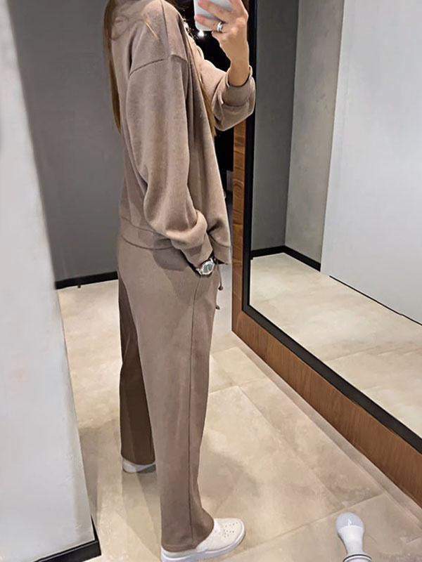 Sorya - Soft-Touch Knit Cardigan & Trousers Set