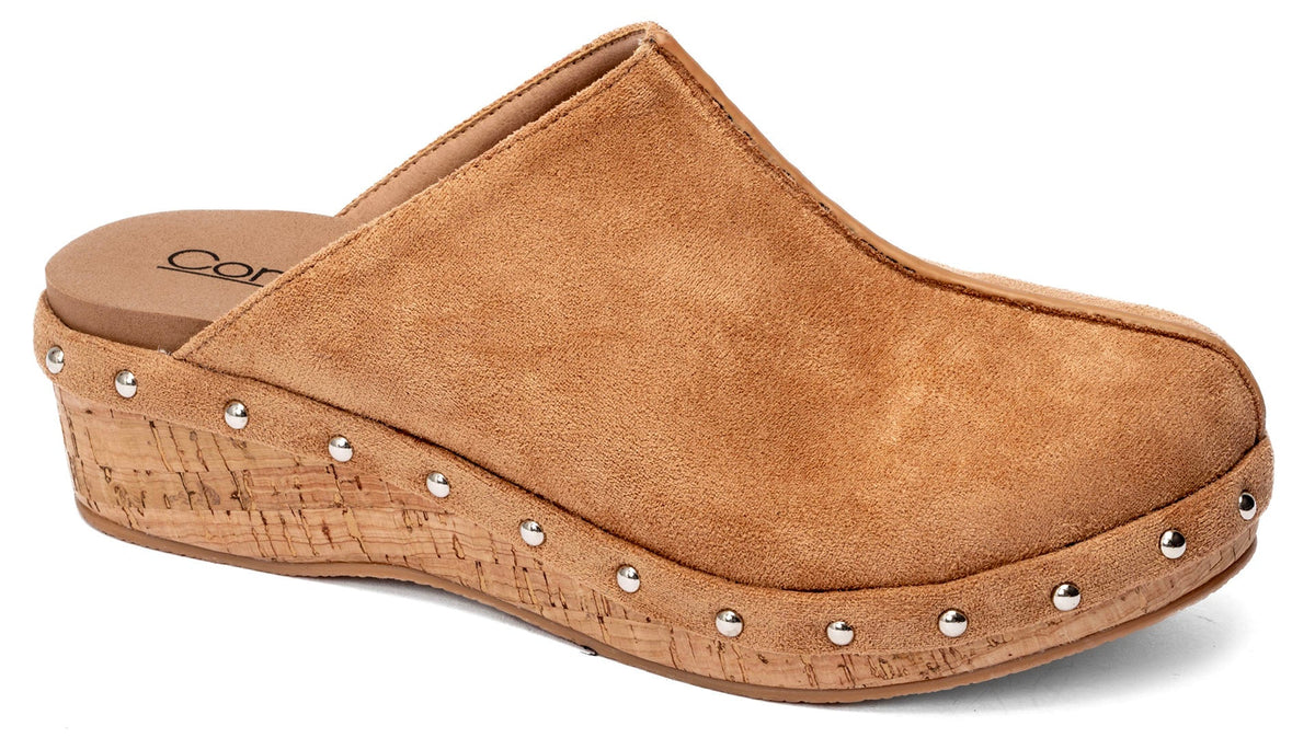 Corkys Newbie Camel Slip On Wedge