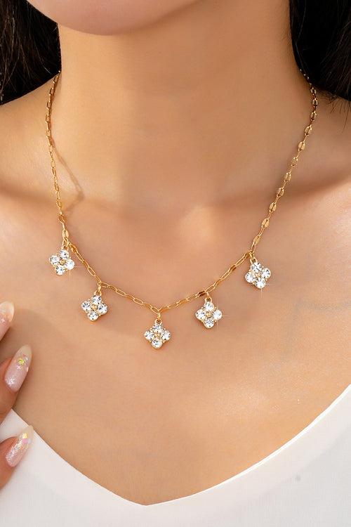 Crystal Quatrefoil Clover Necklace