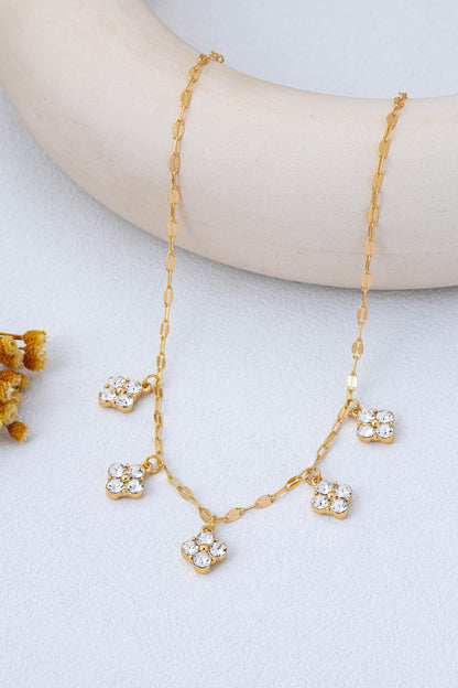 Crystal Quatrefoil Clover Necklace