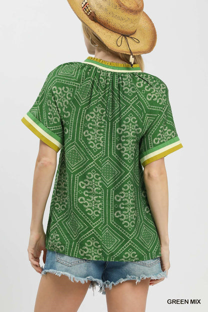 UMGEE Leslie Top Green Mix