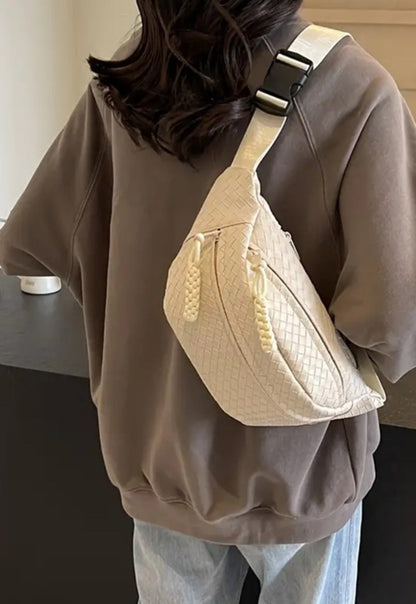 Atlas Woven Vegan Leather Crossbody Bag