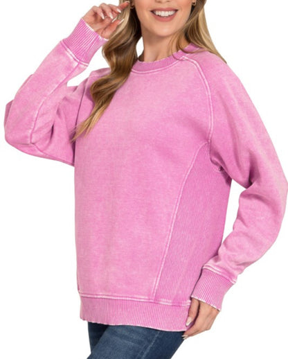 Acid Wash Sweatshirt Mauve