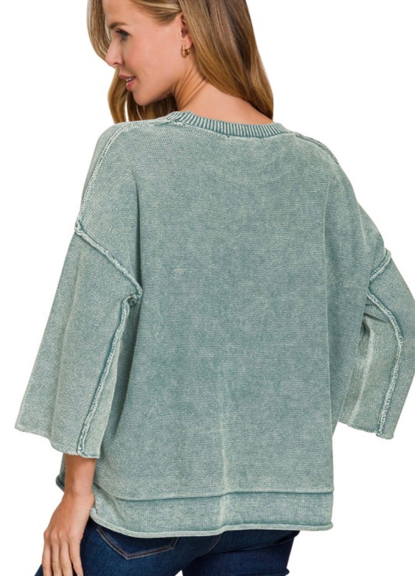 Breezy Knit Top Ash Jade