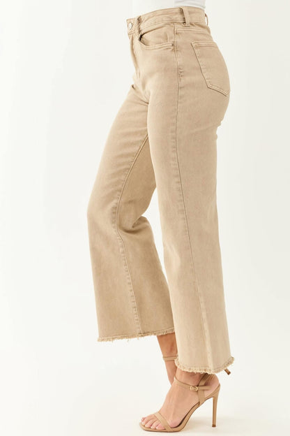 Wide Leg Crop Jean Ash Mocha