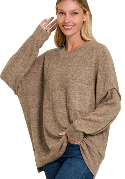 Sweater Weather Pocket Sweater Mocha
