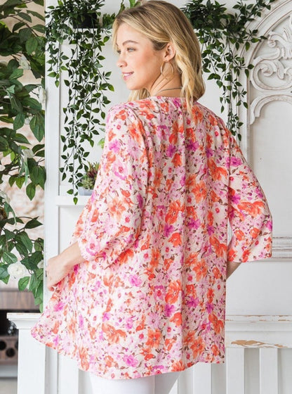 Pink Multi Lightweight Breezy Cardigan