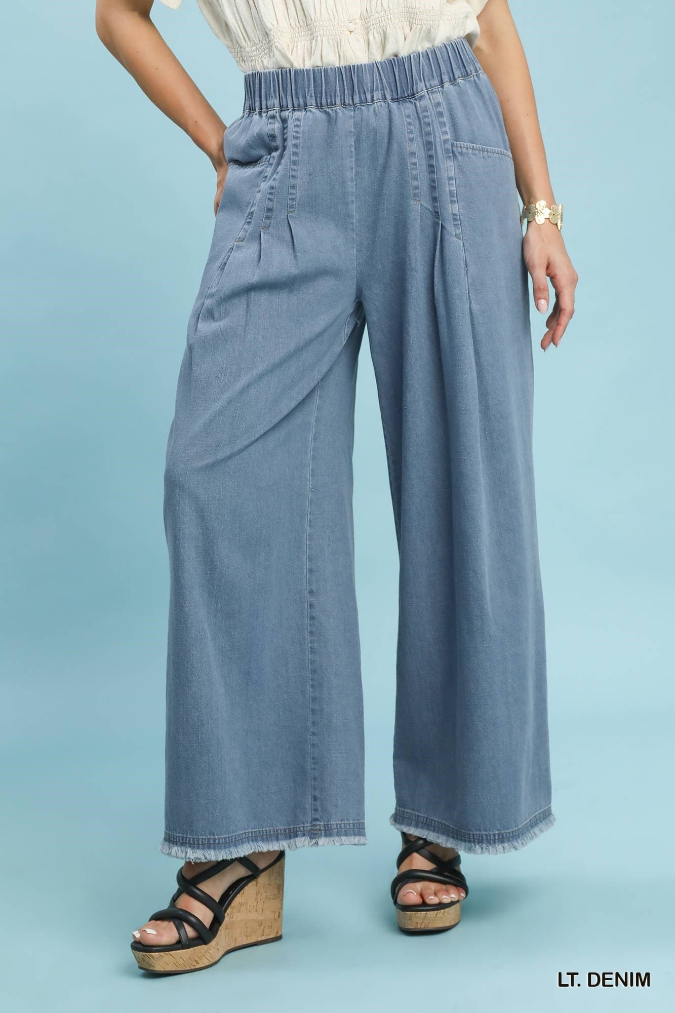 UMGEE Denim Washed Wide Leg Pant