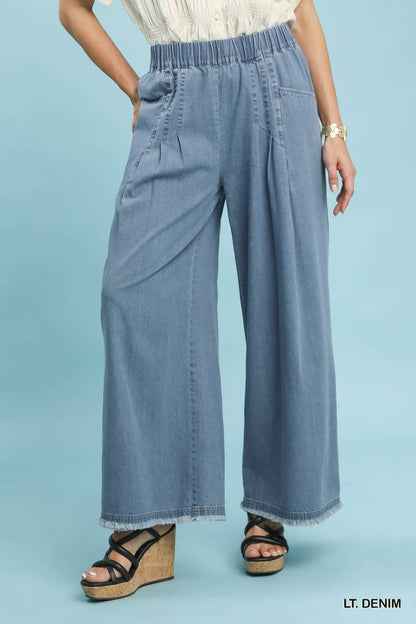 UMGEE Denim Washed Wide Leg Pant
