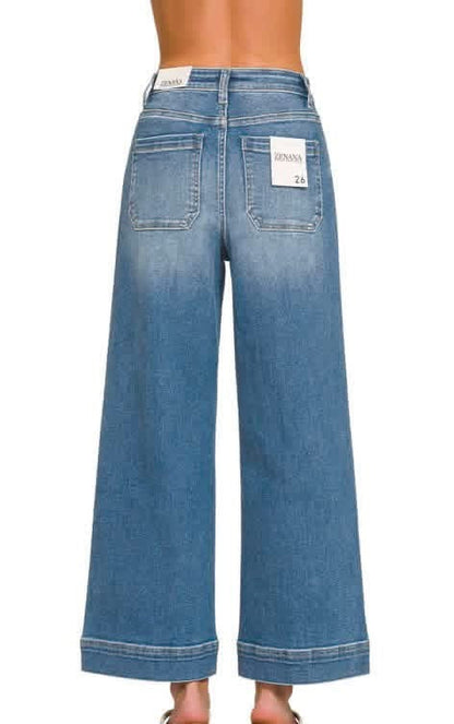 Zenana Pintuck Wide Leg Jean