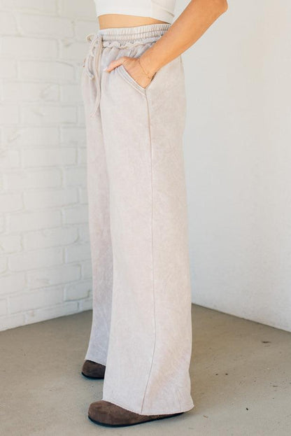 Mineral Wash Full Length Lounge Pant Ash Mocha