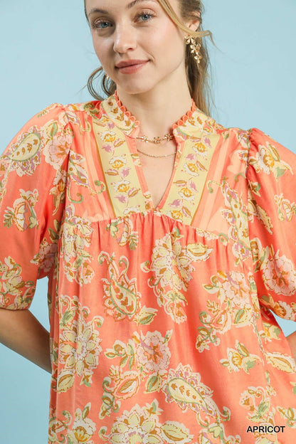 UMGEE Apricot Floral Top