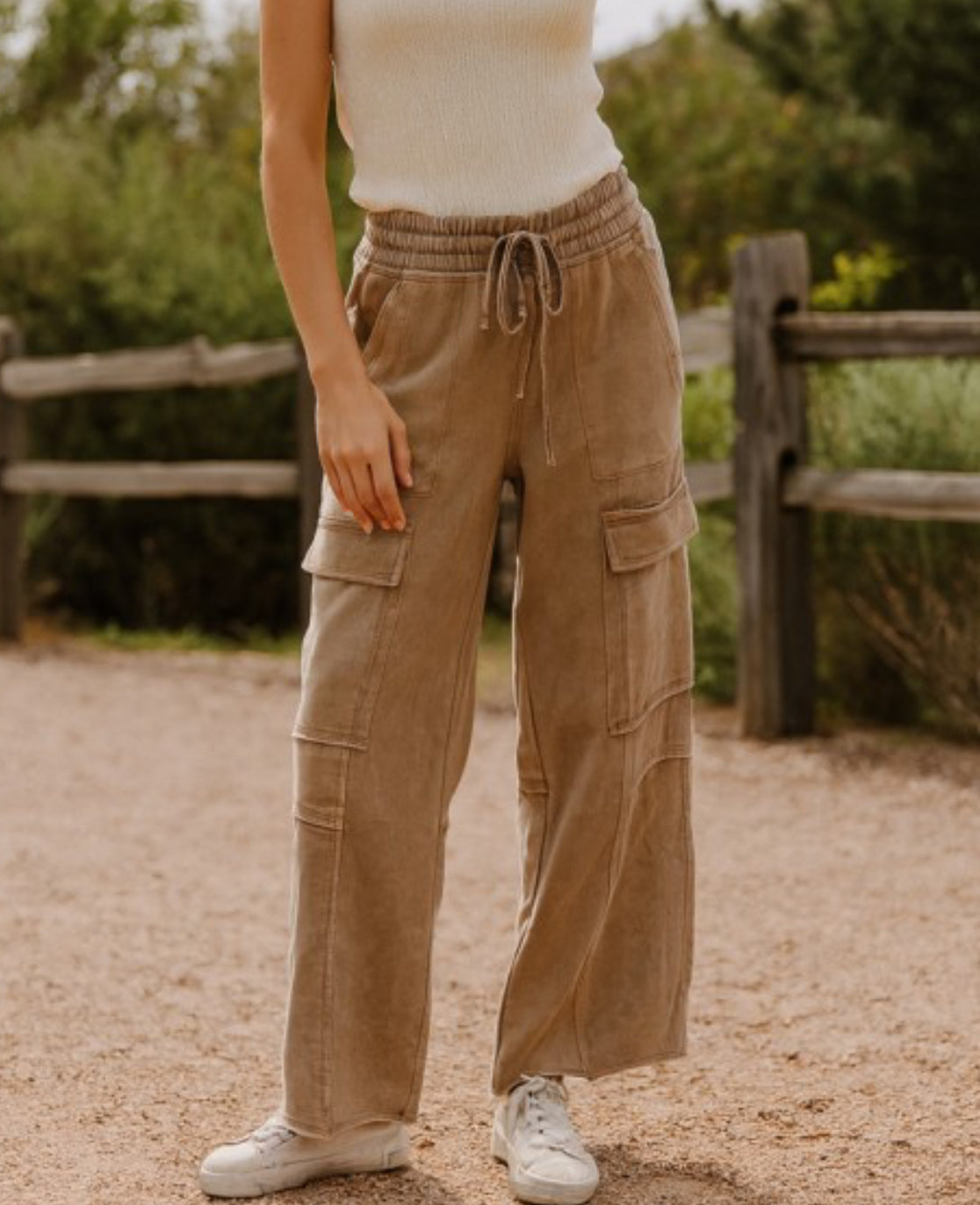 Mineral Washed Cargo Pant Mocha