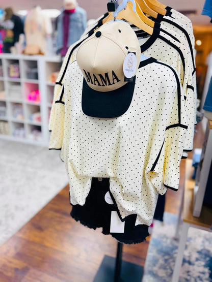 Ivory Polka Dot Knit Top