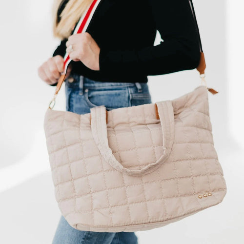 Daydreamer Quilted Tote Bag Beige