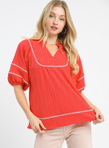UMGEE Strawberry Contrast Top