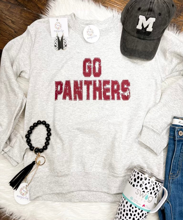 Go Panthers Screen Print Sweatshirt Ash Grey