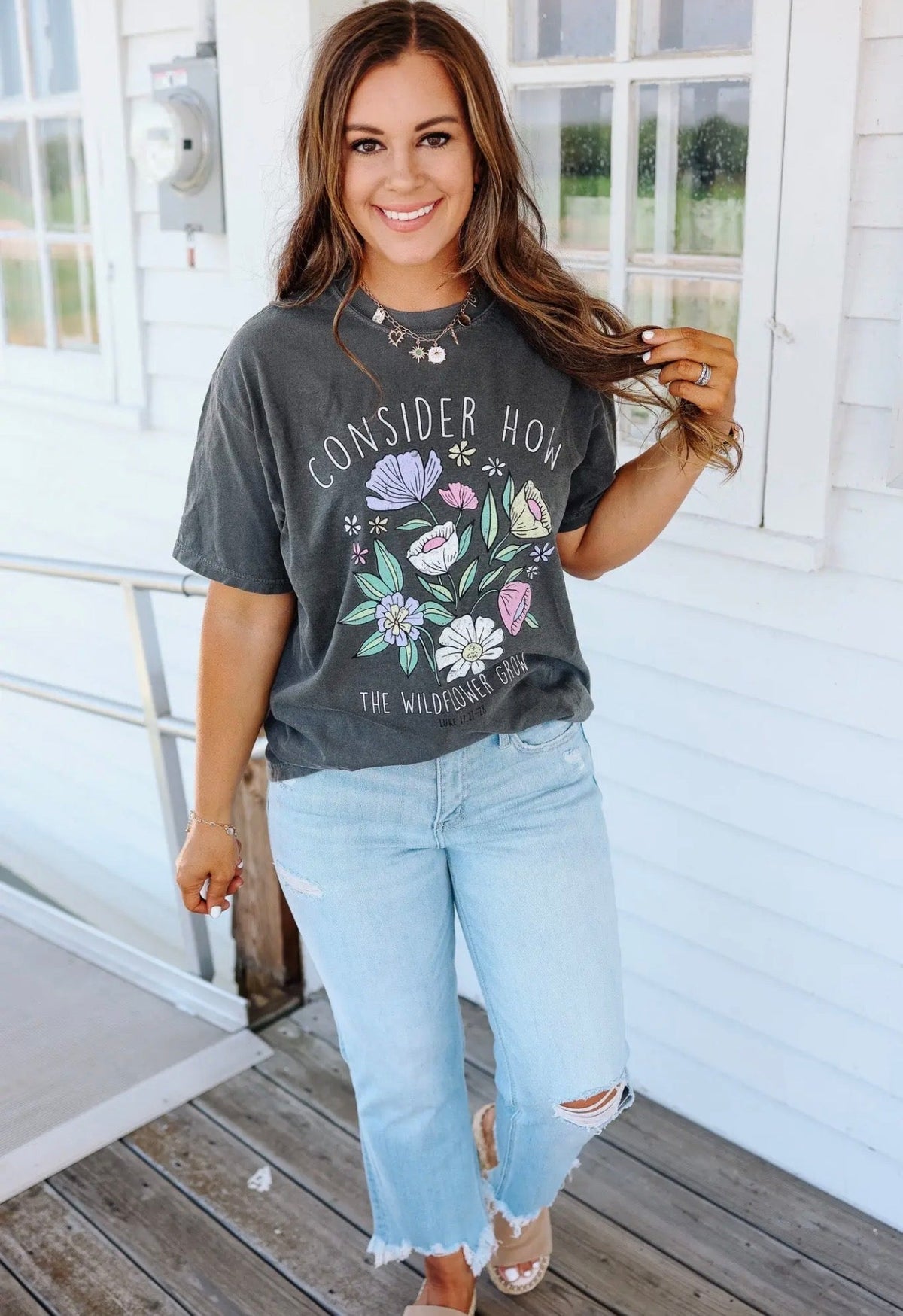 Consider How The Wildflowers Grow Tee Pepper