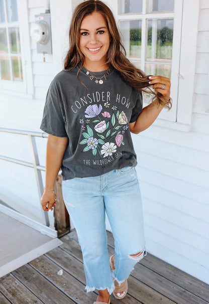 Consider How The Wildflowers Grow Tee Pepper