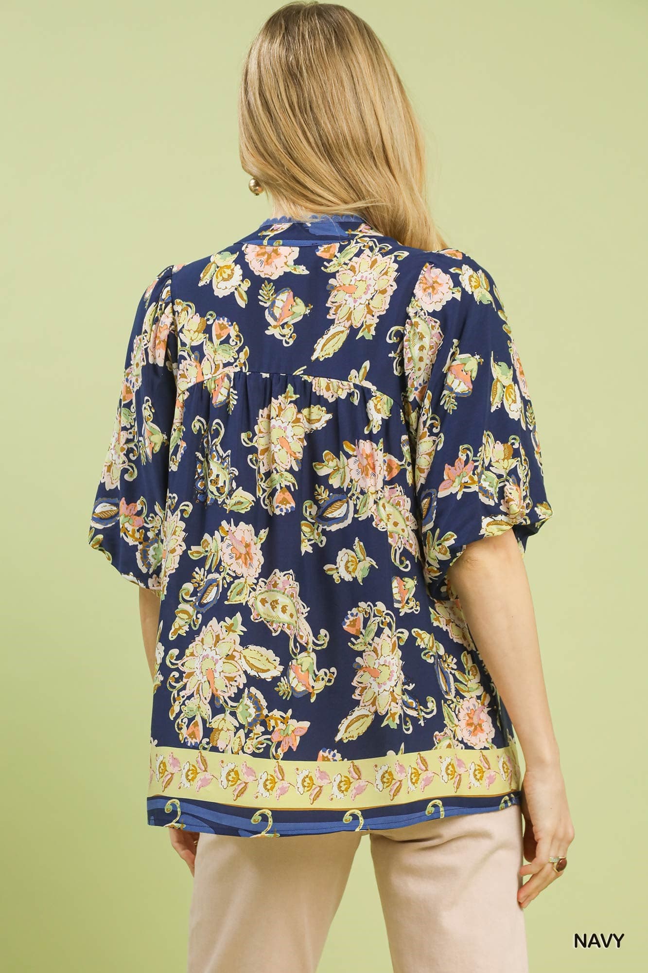 UMGEE Navy Floral Top