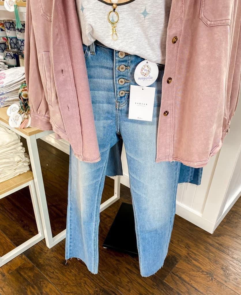 KanCan Emily Button Down Straight Jean