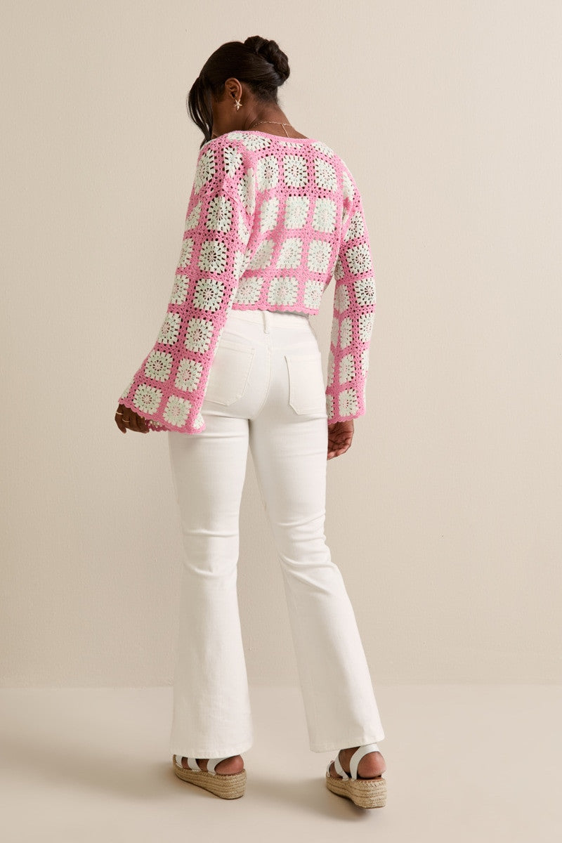 RISEN Hannah White Utility Crop Jean