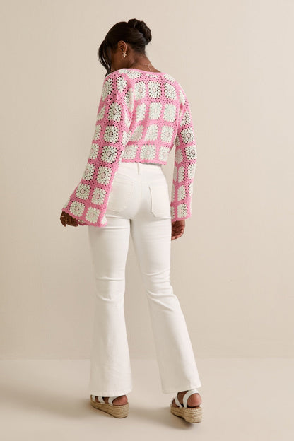 RISEN Hannah White Utility Crop Jean