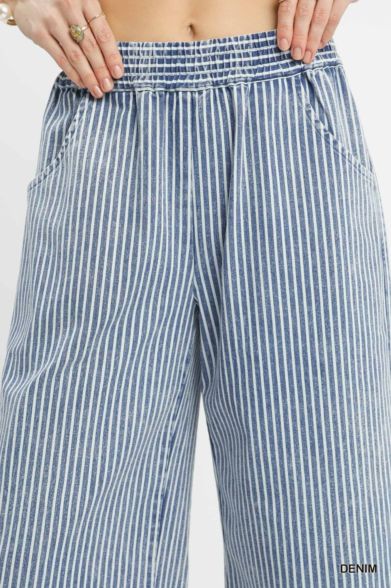 UMGEE Stripe Washed Denim Pant