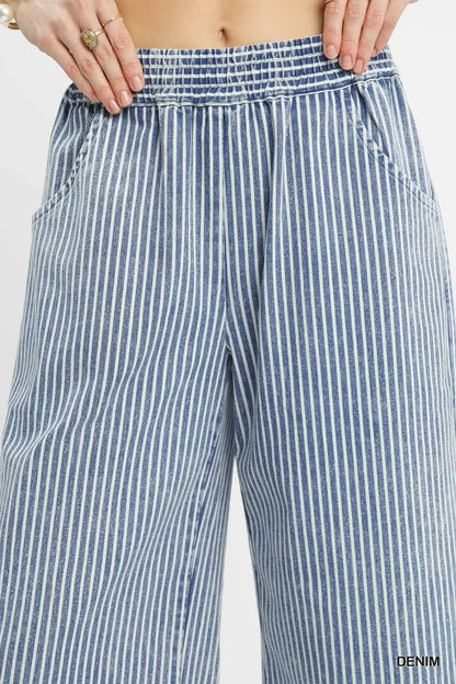 UMGEE Stripe Washed Denim Pant