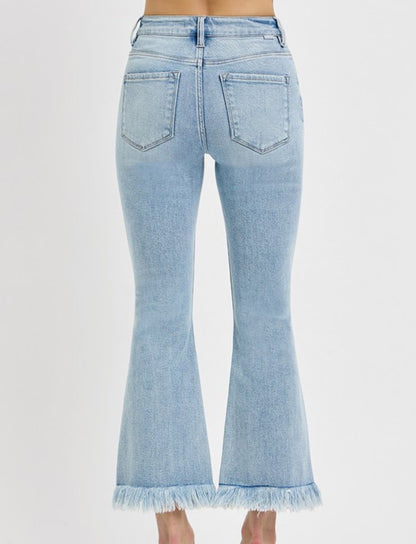 RISEN Morgan Tummy Control Crop Frayed Hem Jean