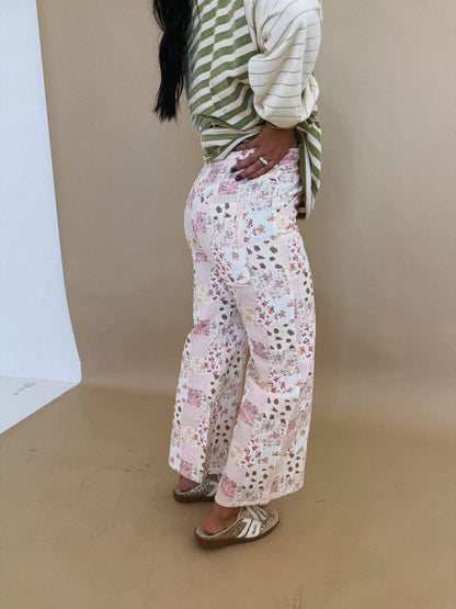 Garden Party Patchwork Wide Leg Pant