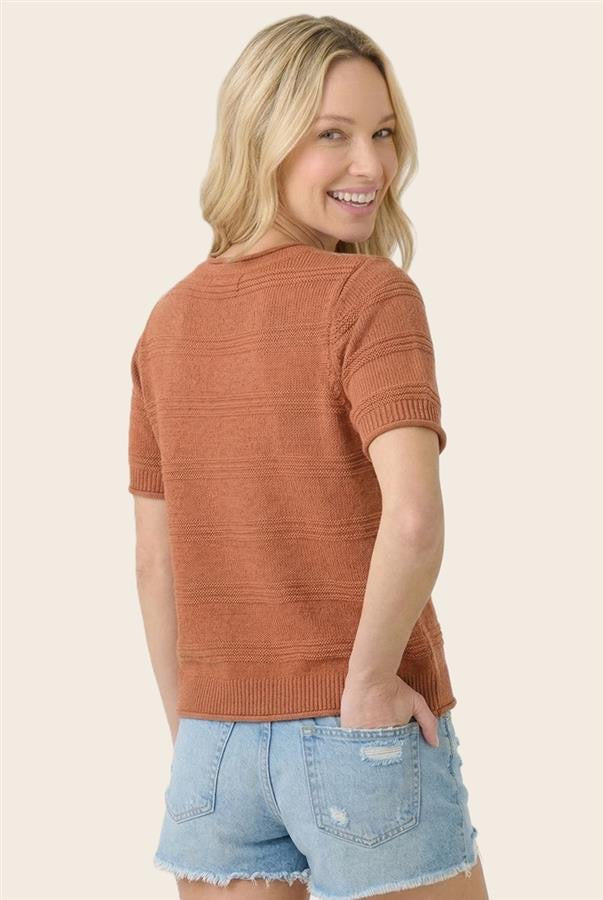 Textured Stripe Sweater Top Sienna