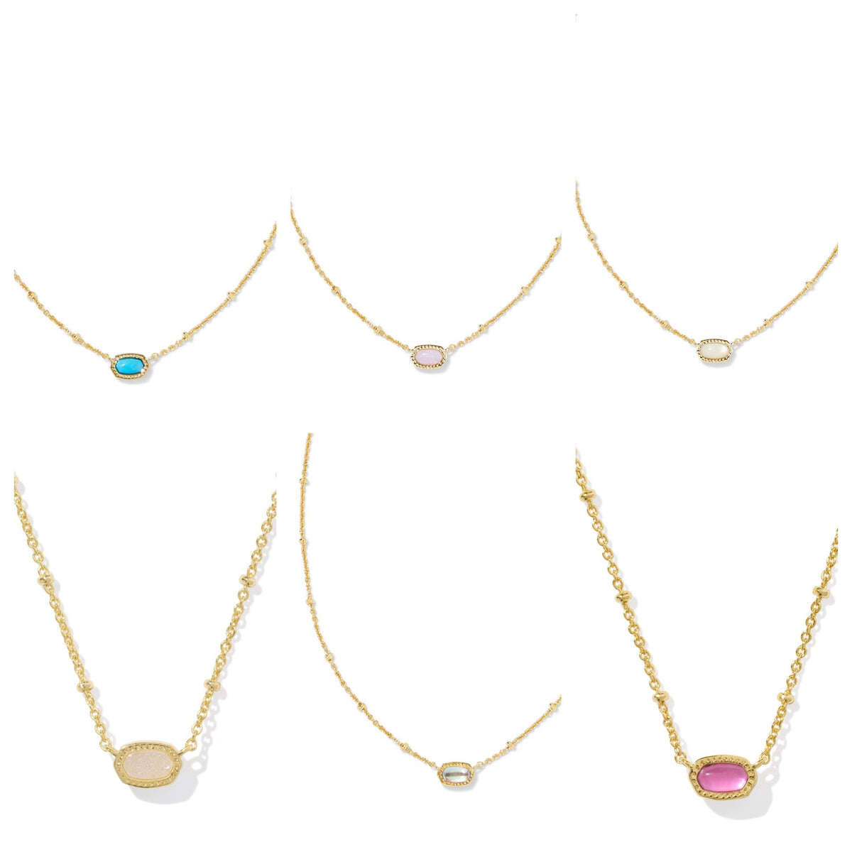 KS MINI ELISA SATELLITE SHORT PENDANT NECKLACE GOLD