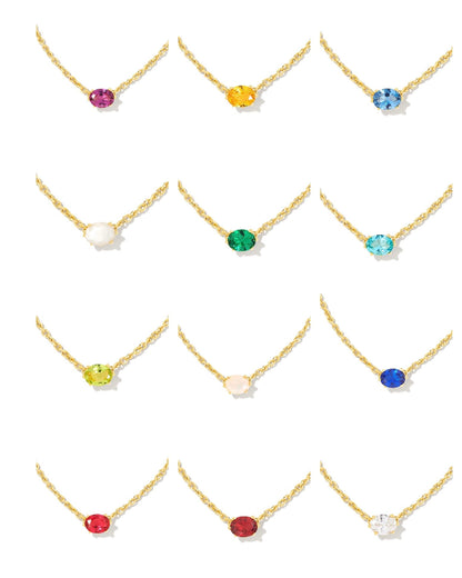 KS CAILIN CRYSTAL PENDANT NECKLACE GOLD