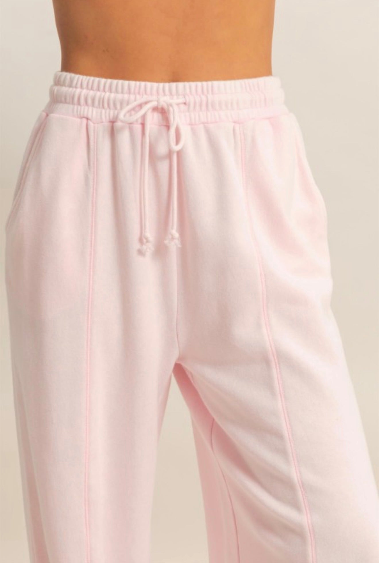 Wide Leg French Terry Pant Soft Pink
