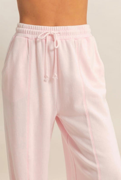Wide Leg French Terry Pant Soft Pink