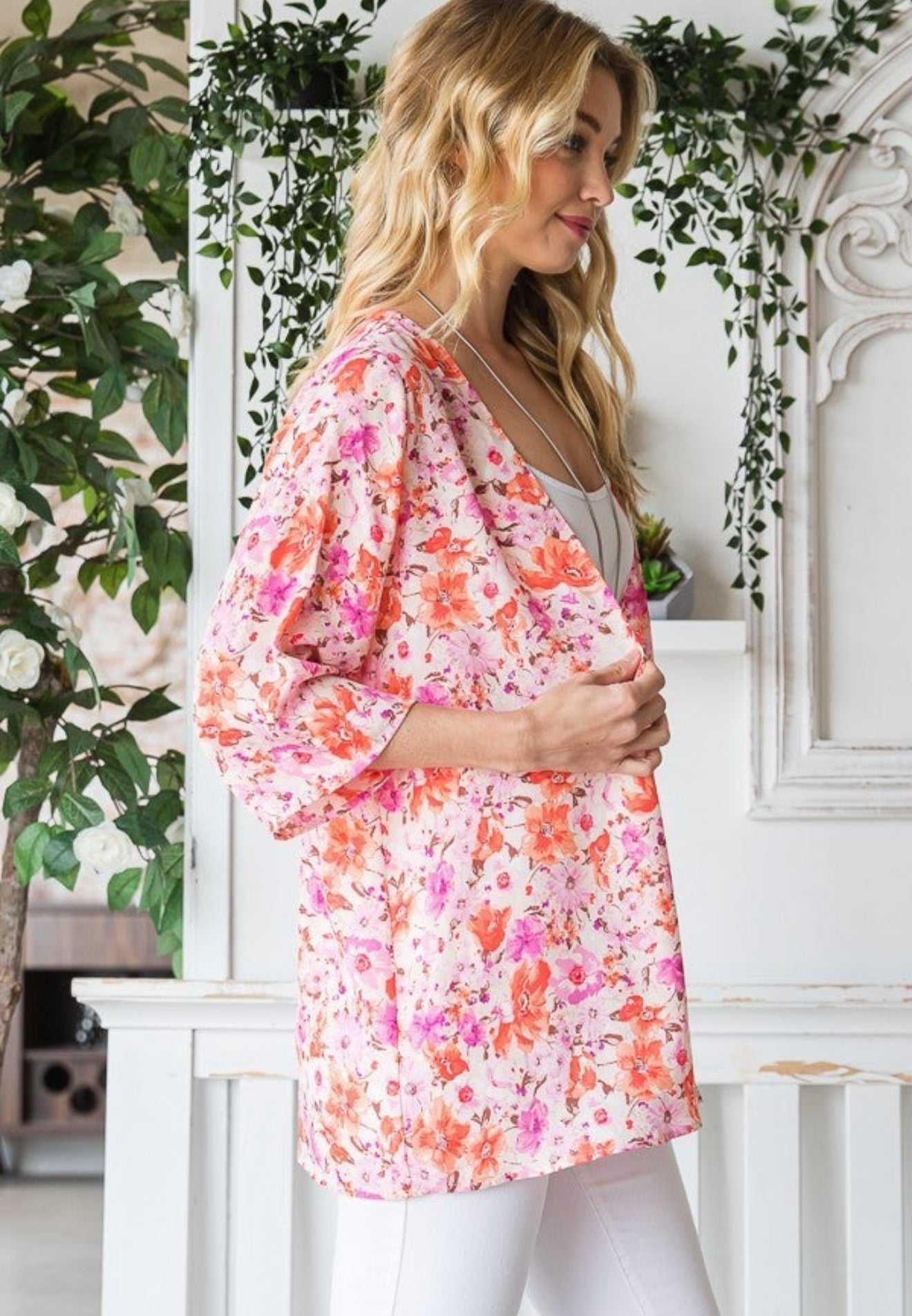Pink Multi Lightweight Breezy Cardigan