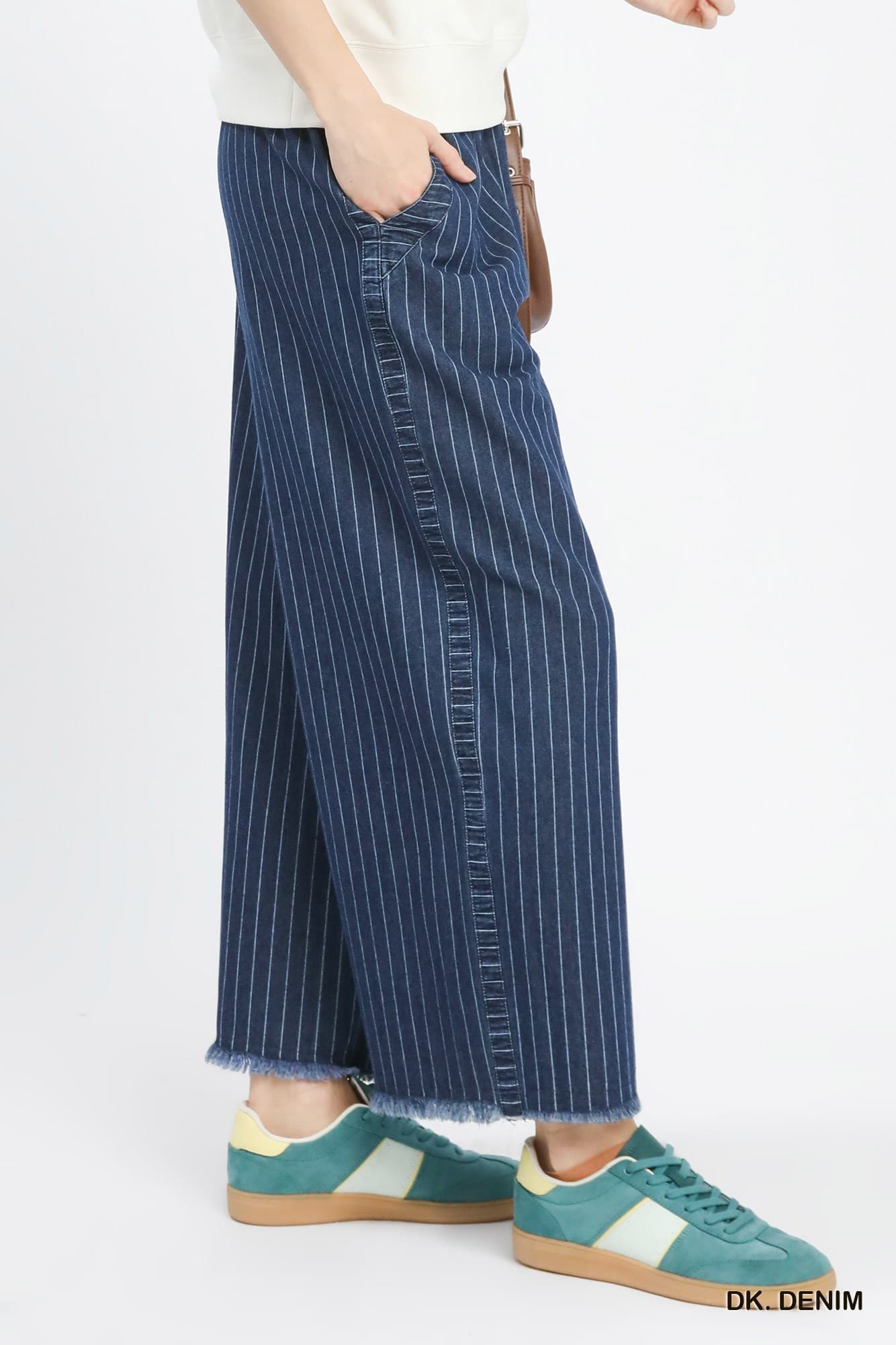 UMGEE Dark Denim Stripe Wide Leg Pant