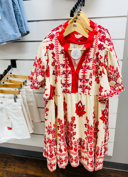 UMGEE Raspberry Floral Print Dress