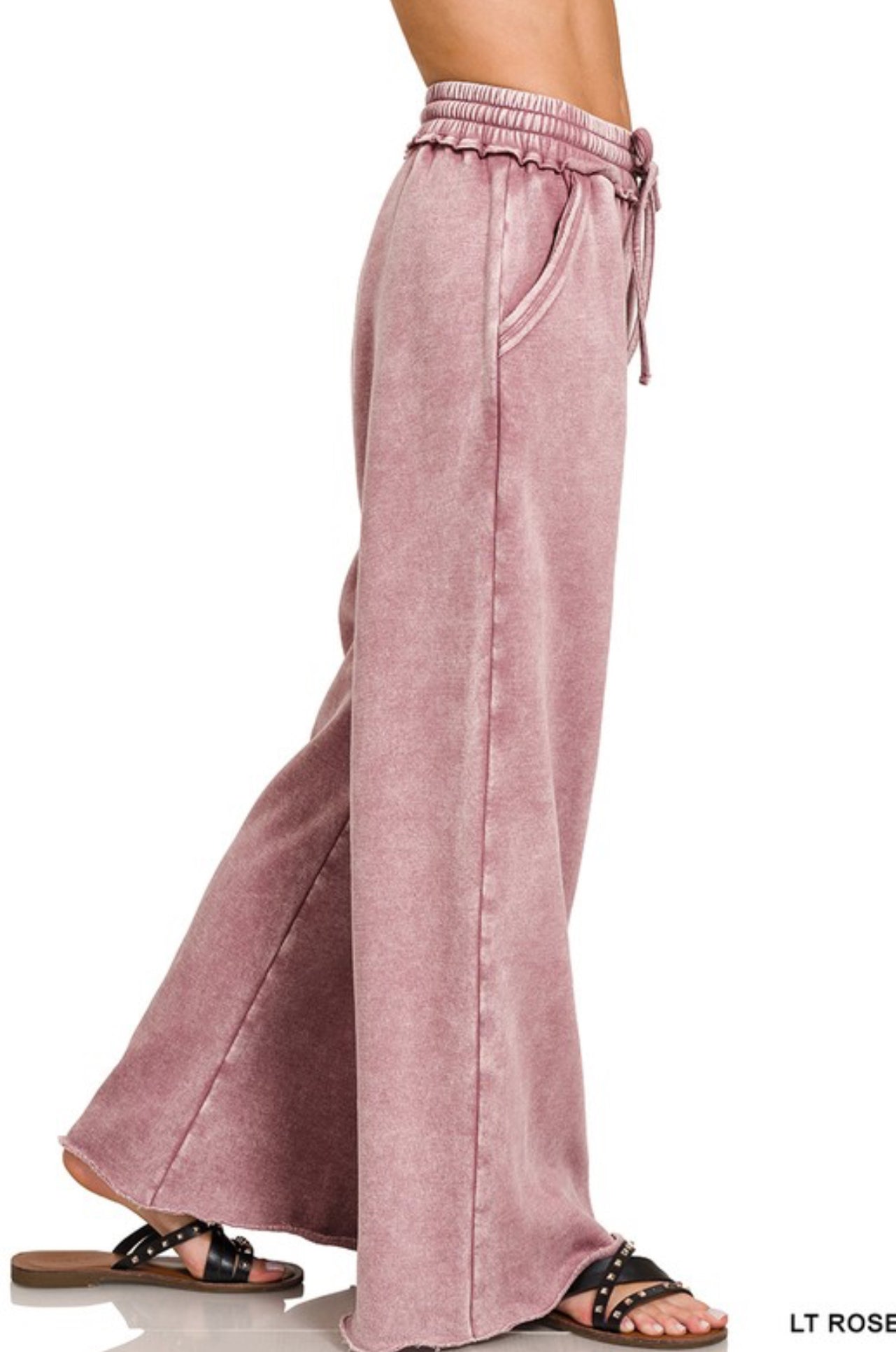 Mineral Wash Full Length Lounge Pant Rose