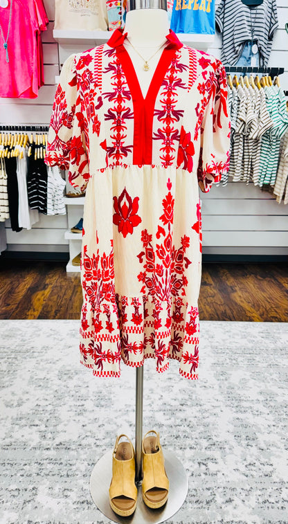 UMGEE Raspberry Floral Print Dress