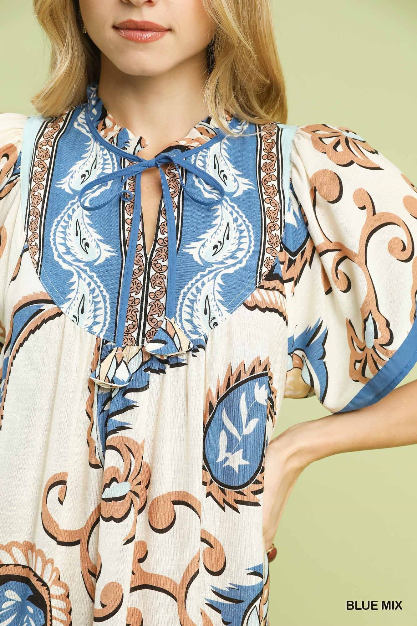 UMGEE Victoria Midi Dress Blue Mix