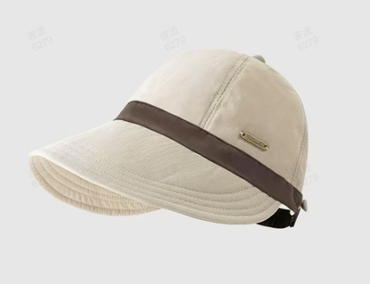 ✨Women’s UPF 50+ Elegant Foldable Sun Hat – Wide-Brim Cotton Bucket Hat with Neck Flap & Adjustable Strap 🌞🇬🇧 | Packable, Breathable & Beach-Ready