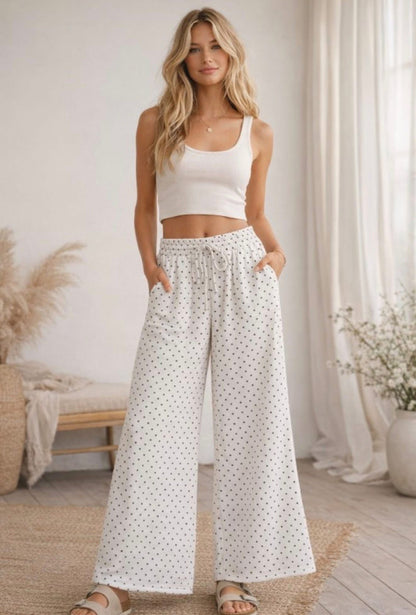Ivory & Black Polka Dot Pant
