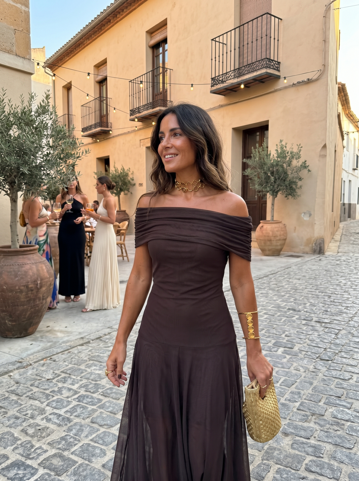 Kaida - Draped Off-Shoulder Dress